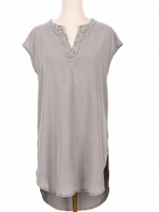 cloth & stone Dresses & Skirts - Cloth & Stone Gray Tencel Tunic Shirt Dress Size Medium High Low